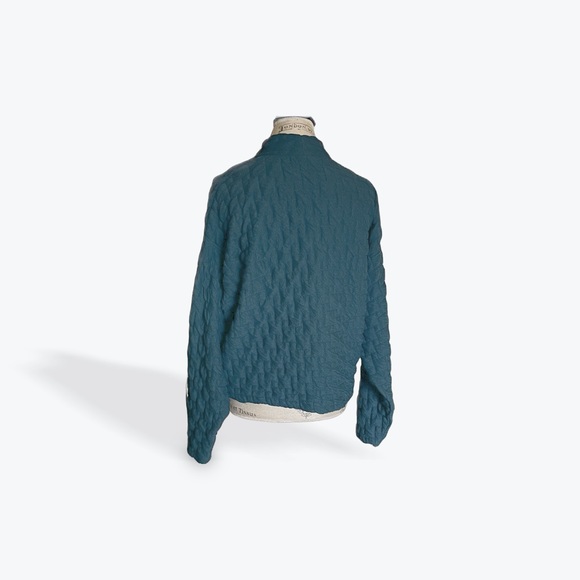 Zara Quilted Teal Top-Large worn Once - Picture 2 of 4